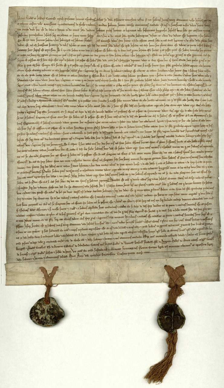 Charte de Jeanne de Flandres - Archives municipales de Lille - PAT/2/2