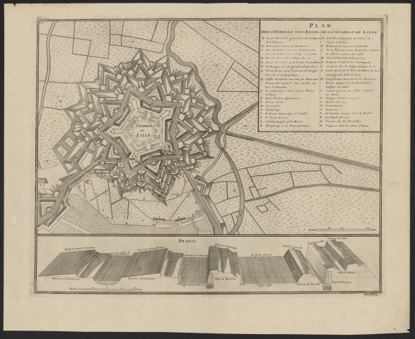 Plan et profil de la citadelle de Lille
