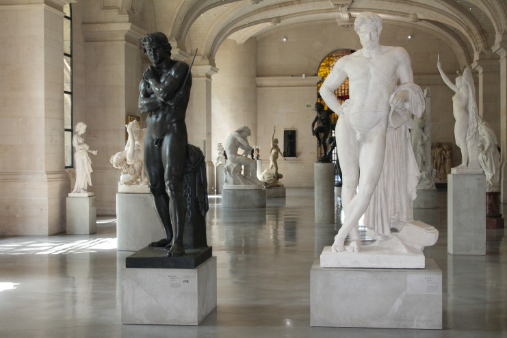 Spartacus brisant ses liens et Cincinnatus de Denis Foyatier dans la galerie des sculptures - Archives municipales