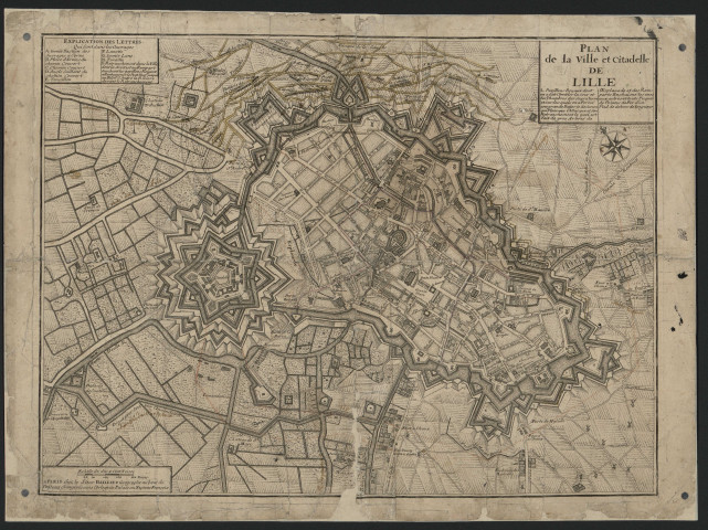 Plan de Lille assiégée de 1708.