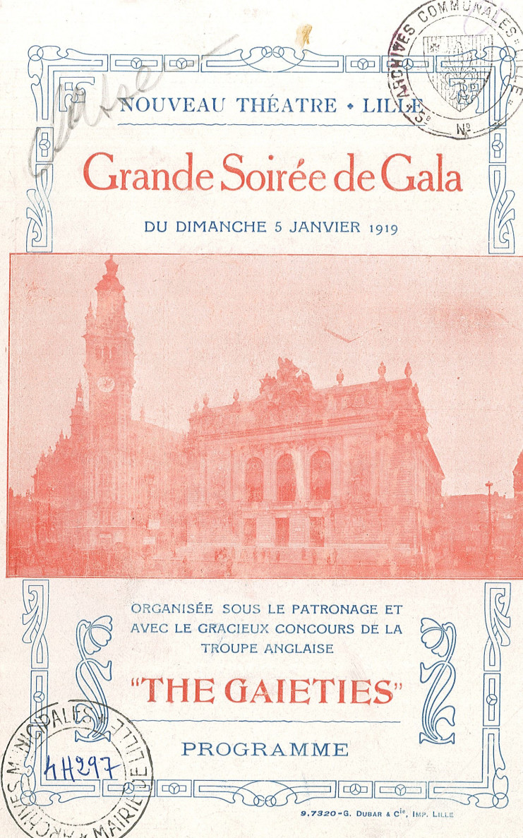 Programme de la Grande soirée de Gala du 5 janvier 1919 - Archives municipales de Lille - 4H297