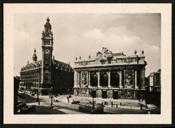 Vue de la Nouvelle Bourse et de l'Opéra en 1930 - Archives municipales de Lille - 7Fi/213