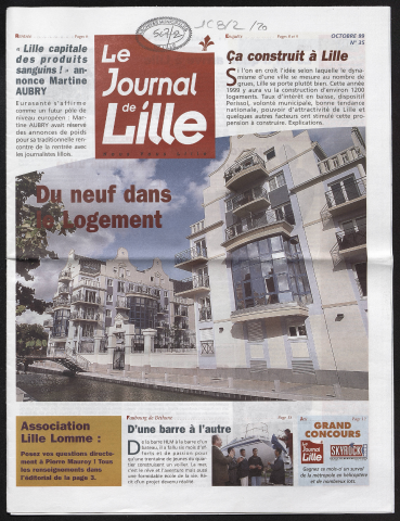 Le Journal de Lille n°35 - Du neuf dans le Logement. Ca construit à Lille