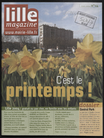 Lille magazine n°14 - C'est le printemps ! ; Central Park ; Lille 2004
