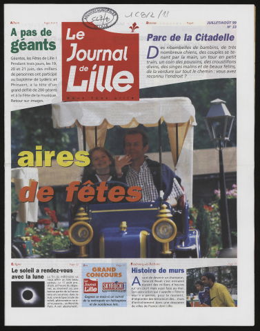 Le Journal de Lille n°33 - Aires de fêtes. Parc de la citadelle