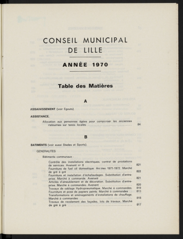 Table analytique 1970