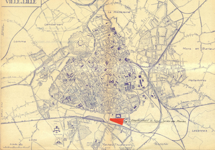 Plan de localisation du futur Jardin des Plantes - Archives municipales de Lille - 1D/5/19609