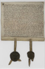 Lettres de Lambert d'Ougerlande et de Marguerite, sa femme, attestant la vente de leur dîme de Gits au profit du Chapitre Saint-Pierre (mai 1274).