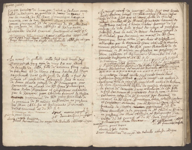 Pauvres Clarisses de Lille : vêtures et décès