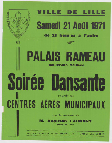 Palais Rameau. Soirée dansante au profit des centres aérés.