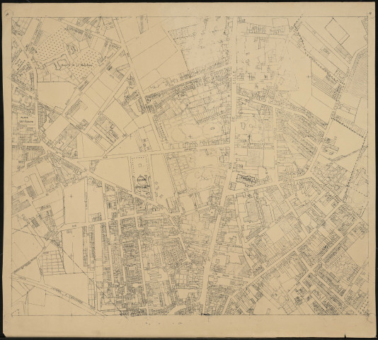 Plan de la ville de Lille et des communes limitrophes sous l'administration de Charles Delesalle d'après les plans cadastraux revue et mis à jour sur le terrain par Lesage, géomètre de la Ville. Numérotation de 1 à 42, 42 pièces.