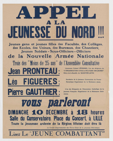 Appel à la jeunesse du Nord