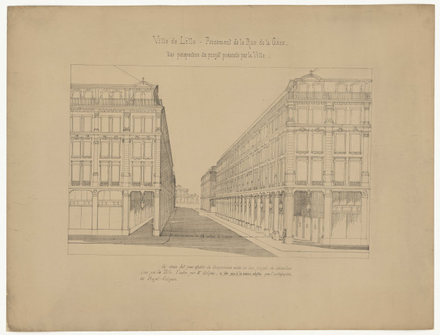 Percement de la rue de la Gare, vue perspective du projet présenté par la Ville.