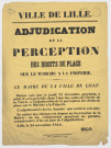 Adjudication le 11 décembre 1845 de la perception des droits de place sur le marché à la friperie