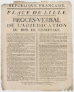 Place de Lille. Salle du directoire du district. Adjudication de la livraison de bois de chauffage pour les casernes et tous bâtiments militaires de la place de Lille