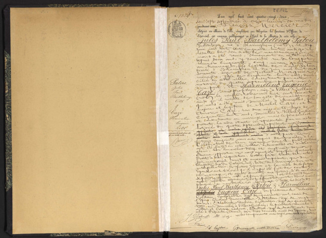 1882 du 7 septembre au 31 décembre + table