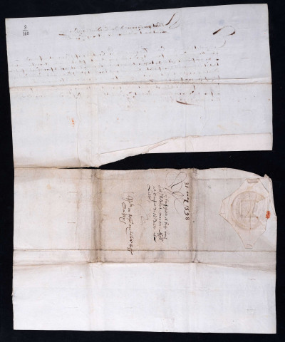 Lettres à cachet de l'archiduc cardinal Albert pour la publication du traité de paix avec la France, avec affixe contenant le placard proclamé à la bretèche de Lille (31 mai 1598).