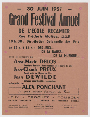 Grand festival annuel de l'école Récamier.