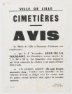Cimetières. Avis de la Toussaint.