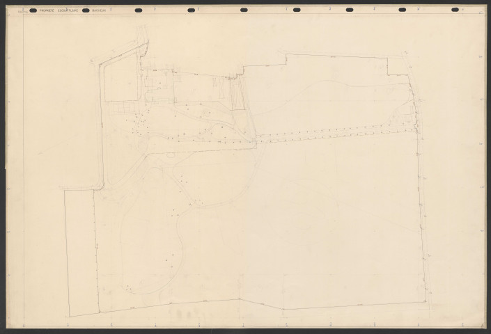 Plans de délimitation de zones dont alignements 1860 formant un assemblage dont le plan n'est pas conservé. 12 pièces.