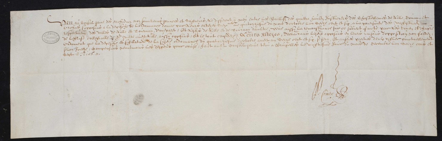 Dispositif d'une sentence du Conseil privé en matière de non-confiscation (20 décembre 1607).