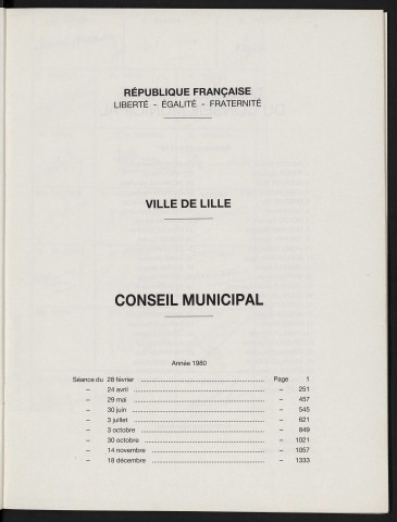 Table analytique 1980