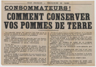 "Consommateurs ! Comment conserver vos pommes de terre ?"