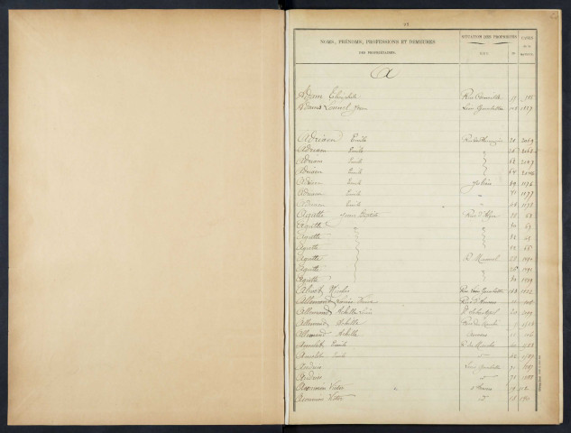 Table et cases 1-600