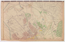 Plans de délimitation de zones dont alignements 1860 formant un assemblage dont le plan n'est pas conservé. 12 pièces.