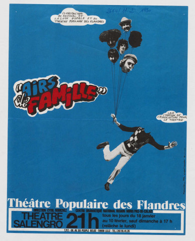Théâtre Salengro ."Aire de famille". Co-production du festival de la côte d'opale et du Théâtre Populaire des Flandres.