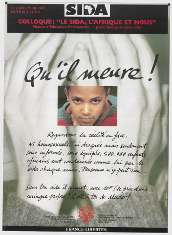 Maison d'Education permanente. Colloque "Le Sida, l'Afrique et nous".