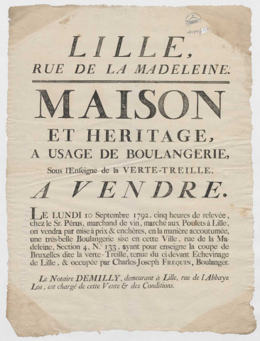 Lille, rue de la Madeleine : vente de maison