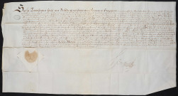 Ordonnance du Conseil privé portant que la confiscation ne peut être faite à Fretin dans la châtellenie de Lille sur les biens ayant appartenu à Philippe de Robles, gouverneur de Béthune, ajourné pour homicide sur la personne de Philippe Monet, commissaire des montres à Bruxelles (18 décembre 1607).