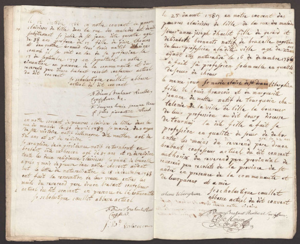 Pauvres Clarisses de Lille : vêtures