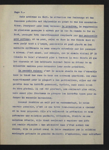 Rapport sur les communications à crééer ou à améliorer entre Saint-Maurice, Mons-en-Baroeul, Fives, Hellemmes et Lille