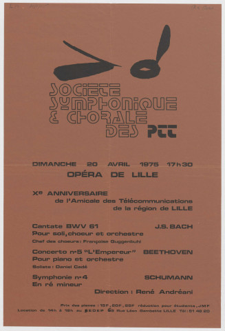 Opéra. Concert par la société symphonique et chorale des P.T.T.