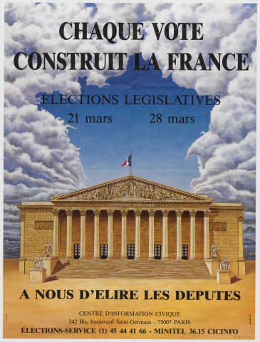 Centre d'information civique. Elections législatives du 21 au 28 mars 1993.