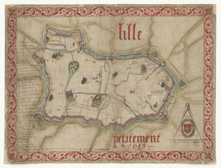 Plan de Lille petitement - Archives municipales de Lille - PAT/93/1701