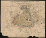 Plan d'assemblage des plans des fortifications de Lille (25 zones définies).