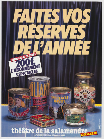 Théâtre de la Salamandre. Faites vos réserves de l'année.