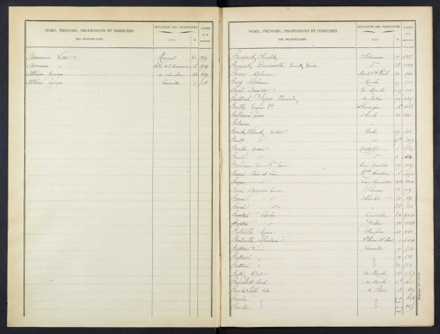 Table et cases 1-600