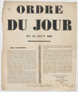 Ordre du jour du colonel de la garde nationale de Lille du Lille
