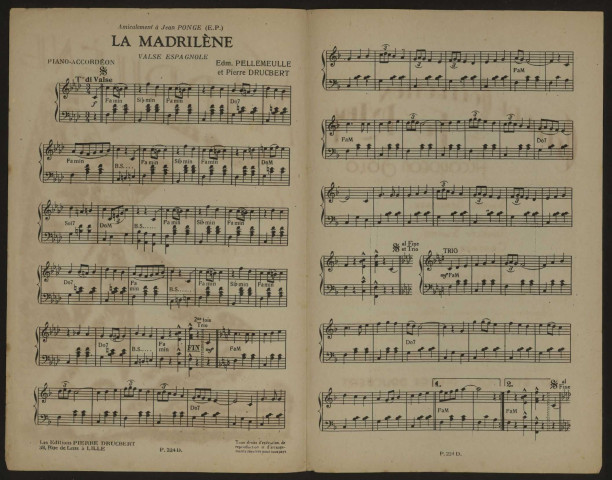 La madrilène, musique Pierre Drucbert et Edmond Pellemeulle