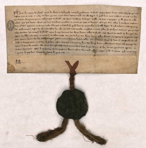 Réglement par Philippe, fils du comte de Flandre, en cas de difficultés entre les échevinages de Lille, Gand, Bruges, Douai et Ypres (12 avril 1304).