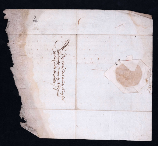 Lettres à cachet d'Alexandre Farnèse, duc de Parme, gouverneur des Pays-Bas, convoquant l'échevinage à la conférence devant se tenir à Lille avec la participation du sr de Licques, gouverneur de Lille (avril 1586).
