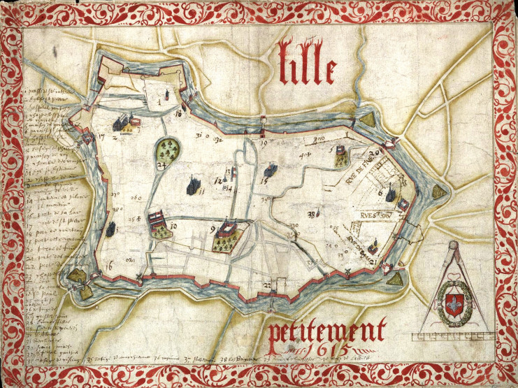 Plan de Lille petitement - Archives municipales de Lille - PAT/93/1701
