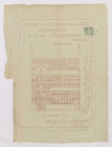 Délibération n°3473 - Dispensaire du Bureau de bienfaisance de Fives. Installation rue Bourjembois.