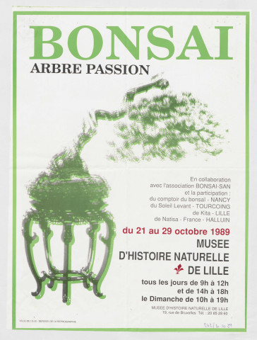 Musée d'Histoire Naturelle. Bonsaï l'arbre passion. Exposition.