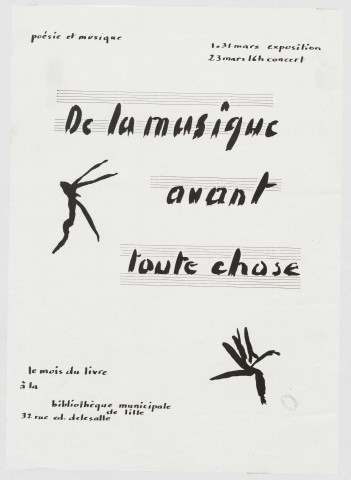 Bibliothèque municipale. Exposition "De la musique avant toute chose" .