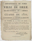 Recrutement de l'armée, classe de 1821 : admission des remplacements
